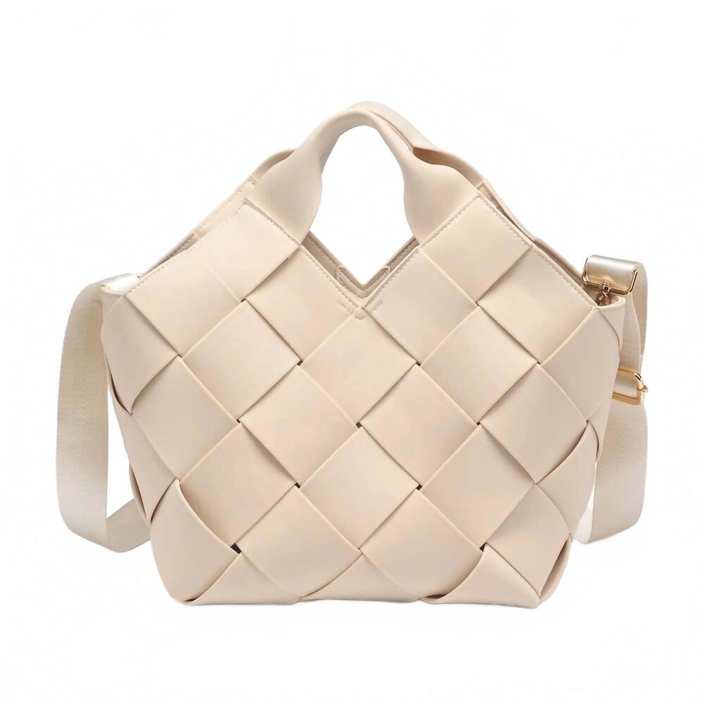 NEW SOL AND SELENE women's resilience woven neoprene tote in cream